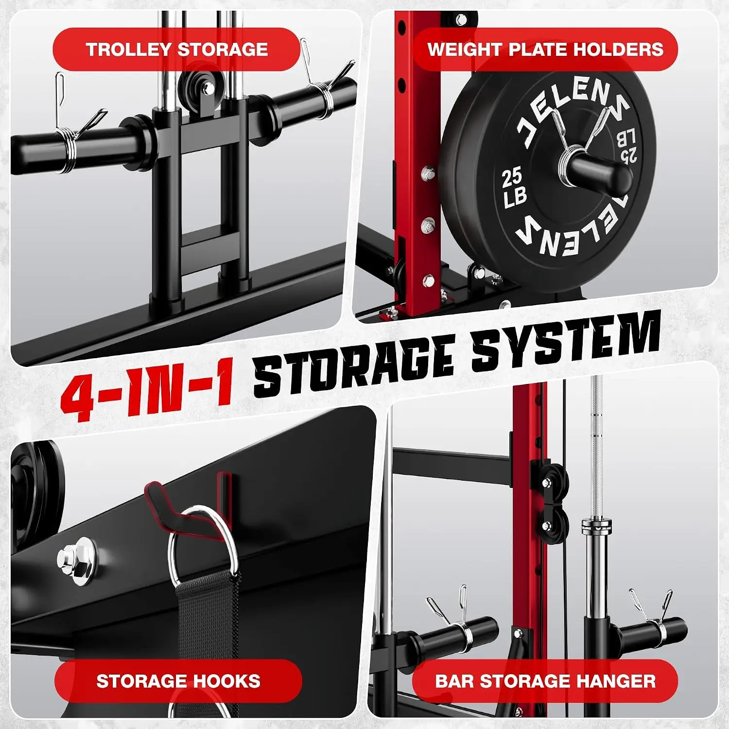 Home Gym Power Cage Cable Crossover System Squat Rack Attachments 2000 Pound Capacity - view 6