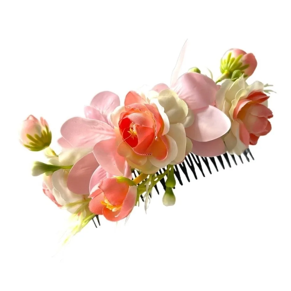 

Sweet Flower Hair Comb Bohemian Ethnic Style Thailand Flower Hairpin Hair Clip Fixed Combs Wedding Bride Accessories Female