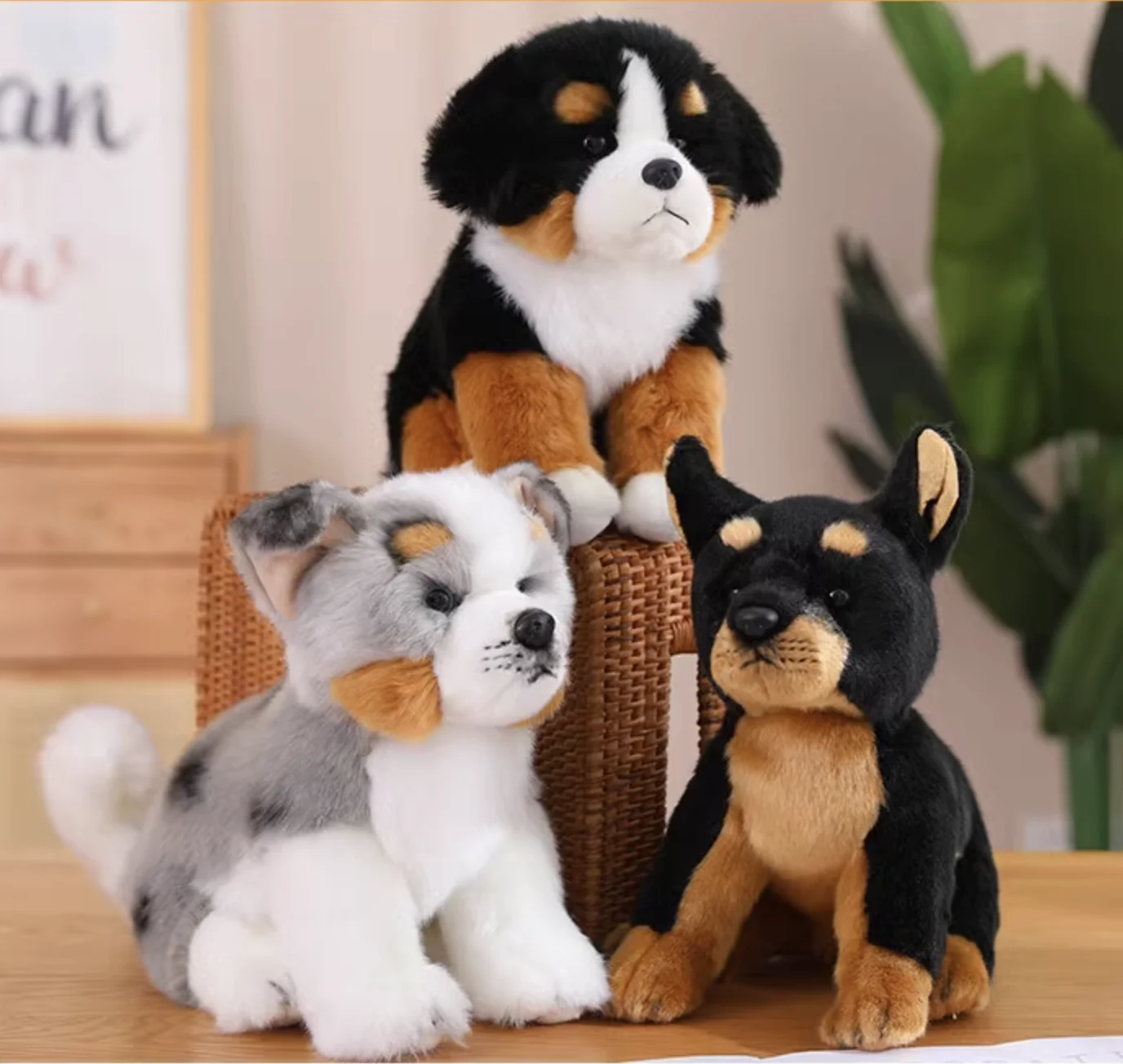 Animaux en peluche doux pour enfants, chat, tigre, renard, jouet de la vie réelle, chiot, beurre pour animaux de compagnie, cadeau d'anniversaire, simulation de chien mignon, qualité supérieure