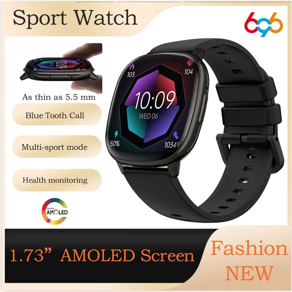 

Новые ультратонкие умные часы с AMOLED-экраном, Bluetooth-вызовами, измерением пульса, музыкой, спортивные смарт-часы для мужчин и женщин, будильник, подарок