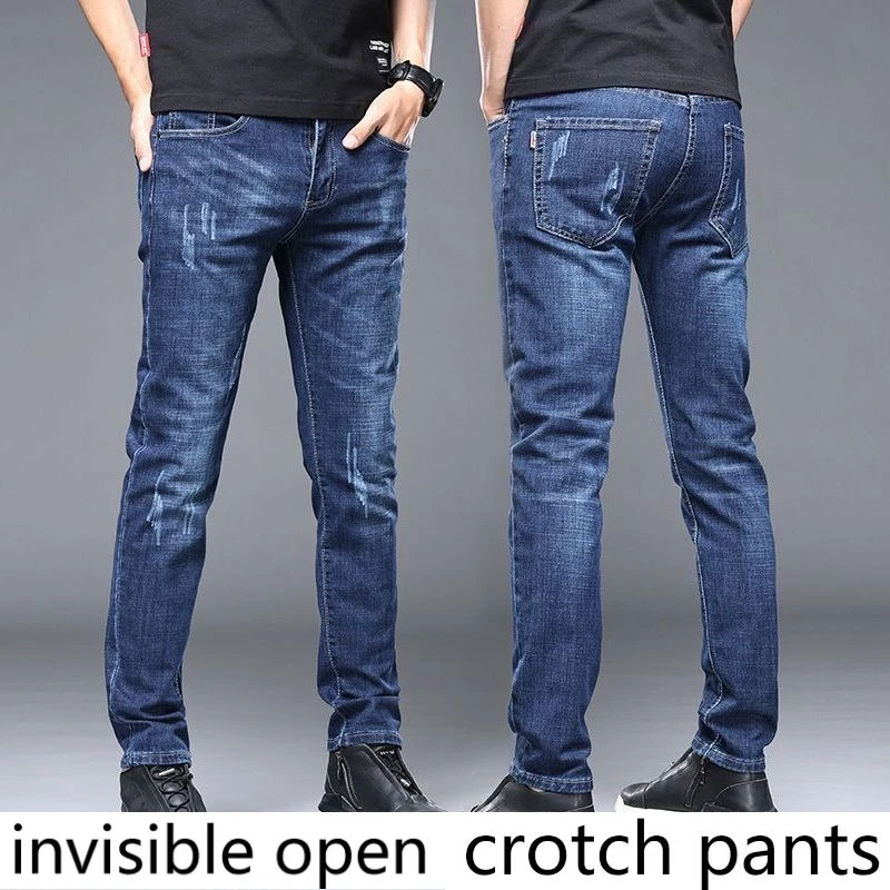 

Invisible Crotch Pants 2025 Autumn and Winter New Loose Straight Trousers Men's Jeans Slim Casual Jeans for Men Jean Traf