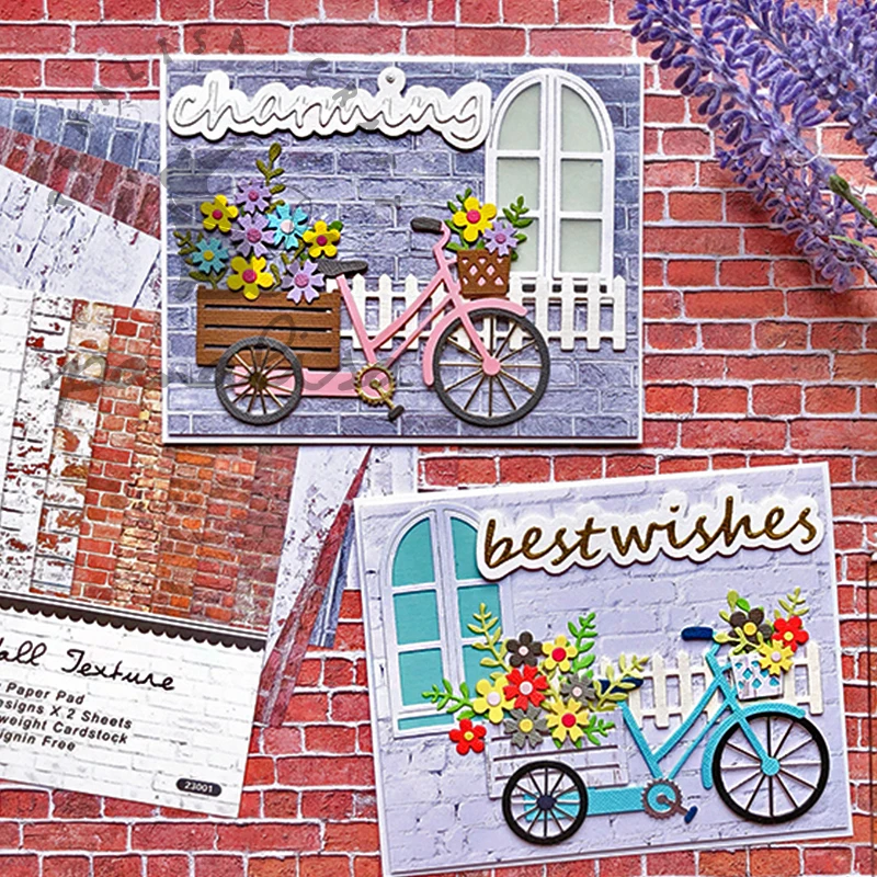 Panalisacraft Cute Bicycle flower basket Cutting Dies Stencils DIY Scrapbooking/album Decorative Embossing DIY Paper Craft Cards