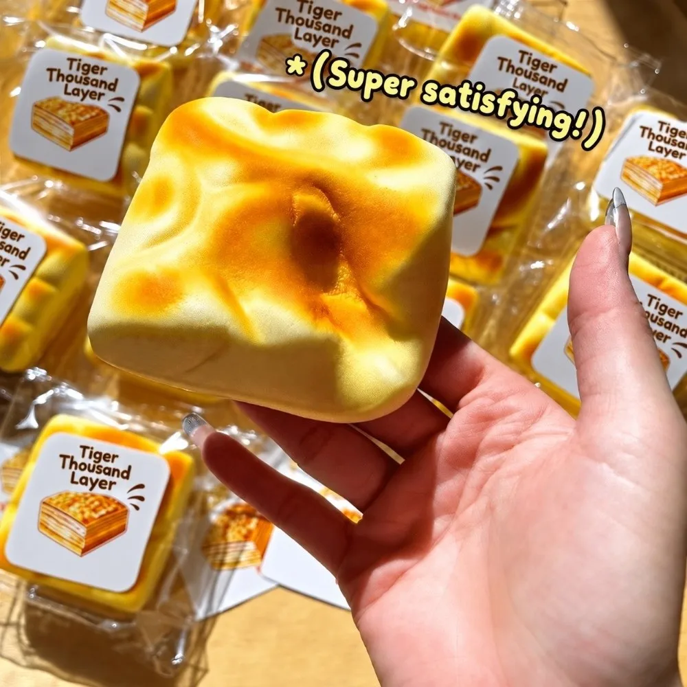 Cute Squishy Simulated Bread Squeeze Toy Stress Relief Gifts Sensory Fidget Toys ​​Non-Toxic Slow Rising Toy for Anxiety ADHD
