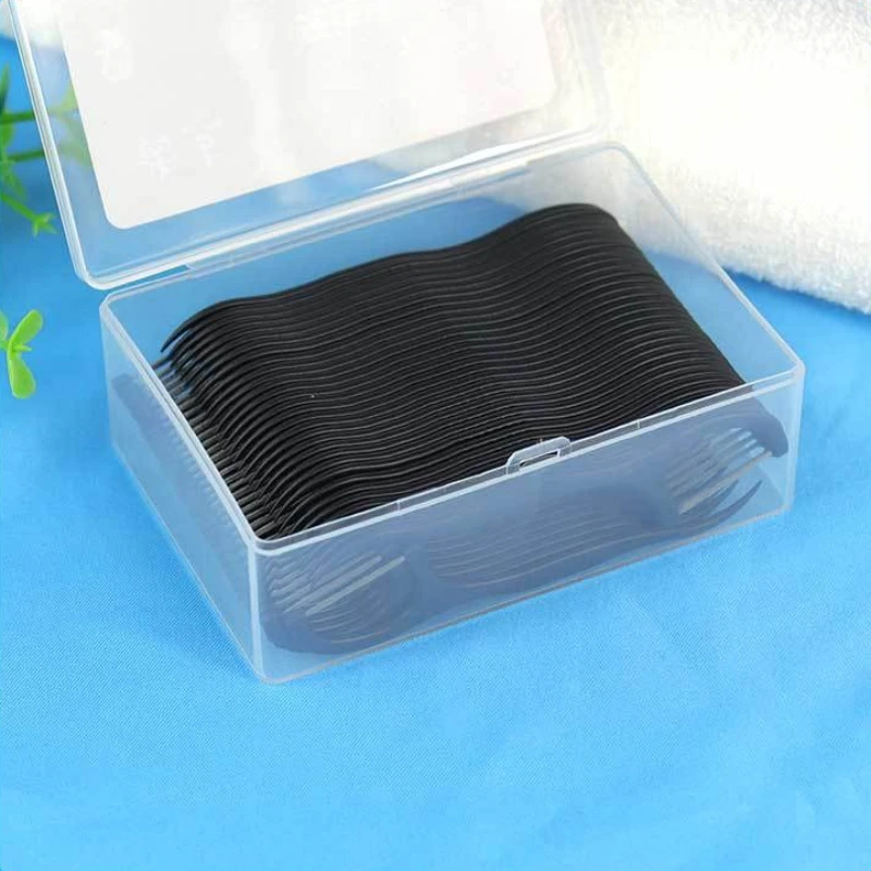 

50pcs Bamboo Charcoal Dental Floss Brush Oral Hygiene Tooth Clean Stick Fresh Breath Cleaning Disposable Teeth Stick Oral Care
