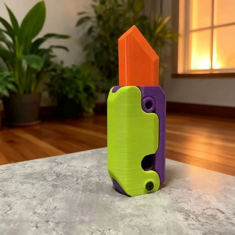 Random 3D Gravity Radish Knife Straight Jump Mini Bounce Decompression Toy Fun Spring Model