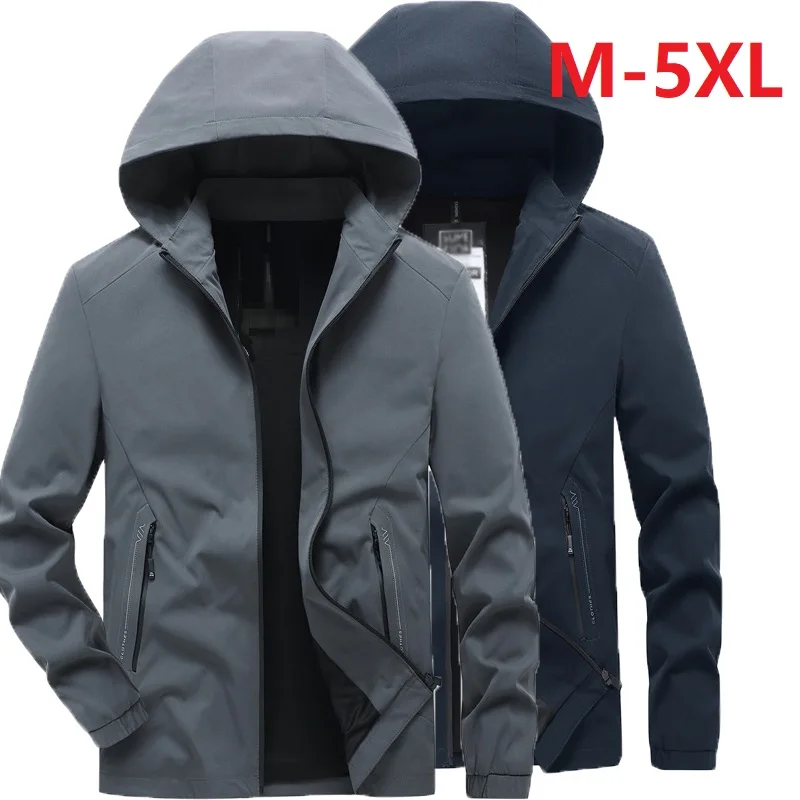 

Jacket Men Outdoor Casual Men Spring Hooded Jacket Coat Casual Mens Outfit Plus Size Jaqueta Masculina Fashion Bomber Jacket5xl