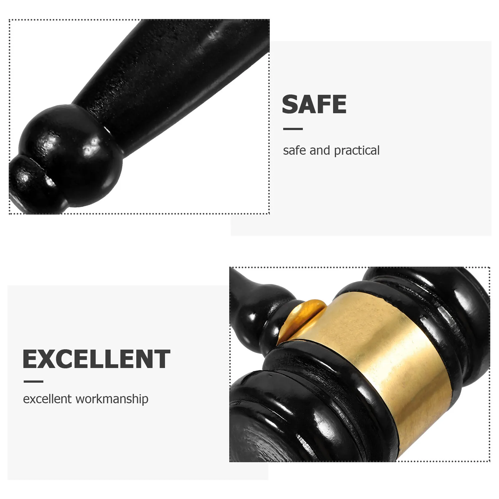 

1Set Judge Gavel Wooden Hammer Multi-Purpose Auction Hammer Solid Wood Durable Knock for Meetings Auction Use Gavel for Meetings