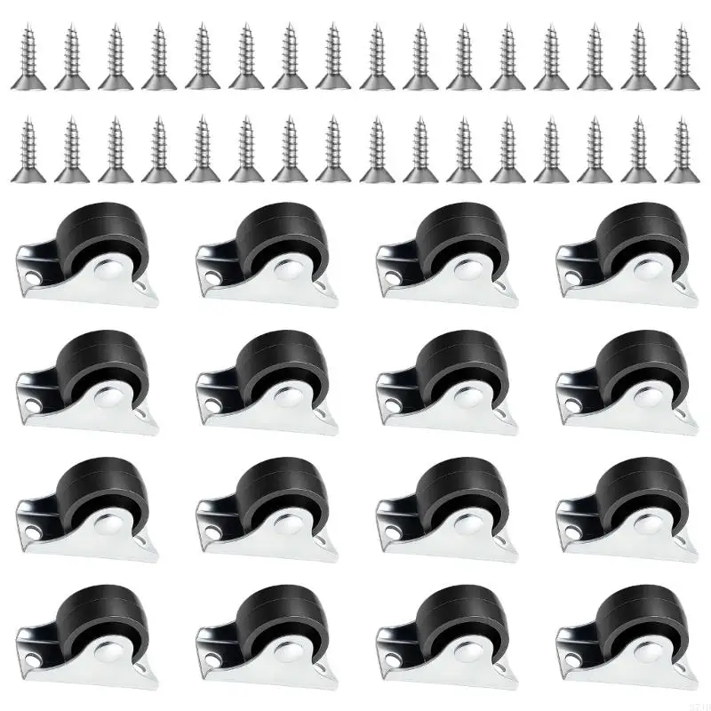 قاعدة عجلات مطاطية دوارة هادئة من TPE، تحكم سلس في الاتجاه، براغي تثبيت سريعة متضمنة للمنزل 37 دينار أردني