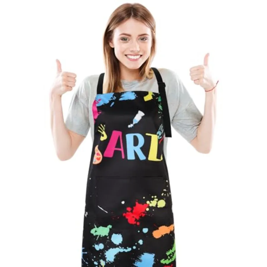 

Painting Artist Apron with Pockets Waterproof Painting Aprons for Adults Adjustable Art Apron Bib Apron Artist Painter Lover Gt