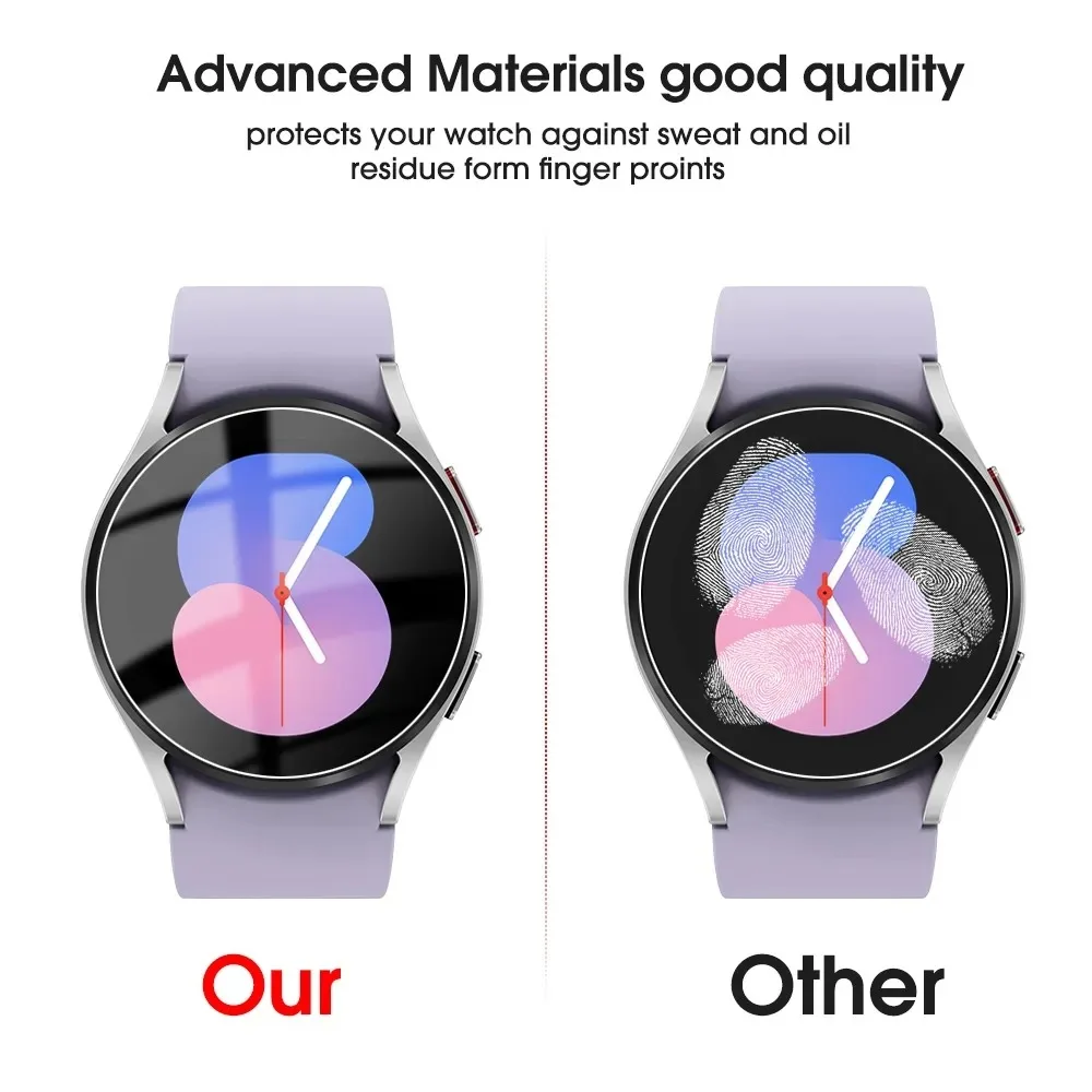 2pcs Screen Protector Tempered Glass Watch 4 Anti-Scratch Water-proof Watch 5 Anti Scratch Film HD Glass with Kit