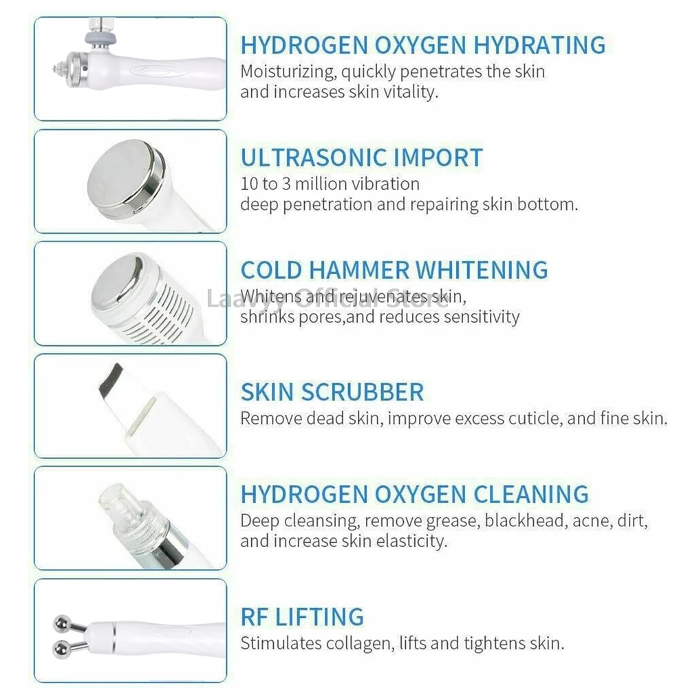 Hydrogen Oxygen Facial Machine Deep Cleansing RF Lifting Tightening Blackhead Removal Skin Care Water Dermabrasion Beauty Device