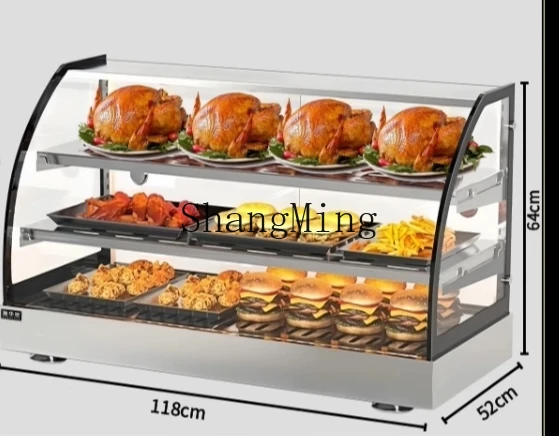 حاضنة الدجاج المقلي الزجاجي لسطح المكتب التجارية ZYY، خزانة عرض صغيرة لتسخين الطعام بدرجة حرارة ثابتة