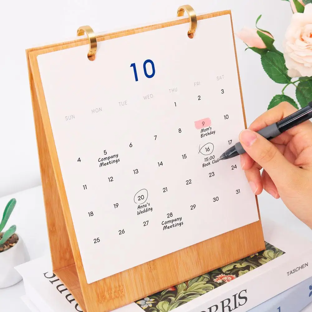 2026 Editie Bureaukalender 12 Maanden Handgemaakte Tafelplanner DIY Nummers Familie Verf en Vriend Herdenkingskalender Door Q2C2