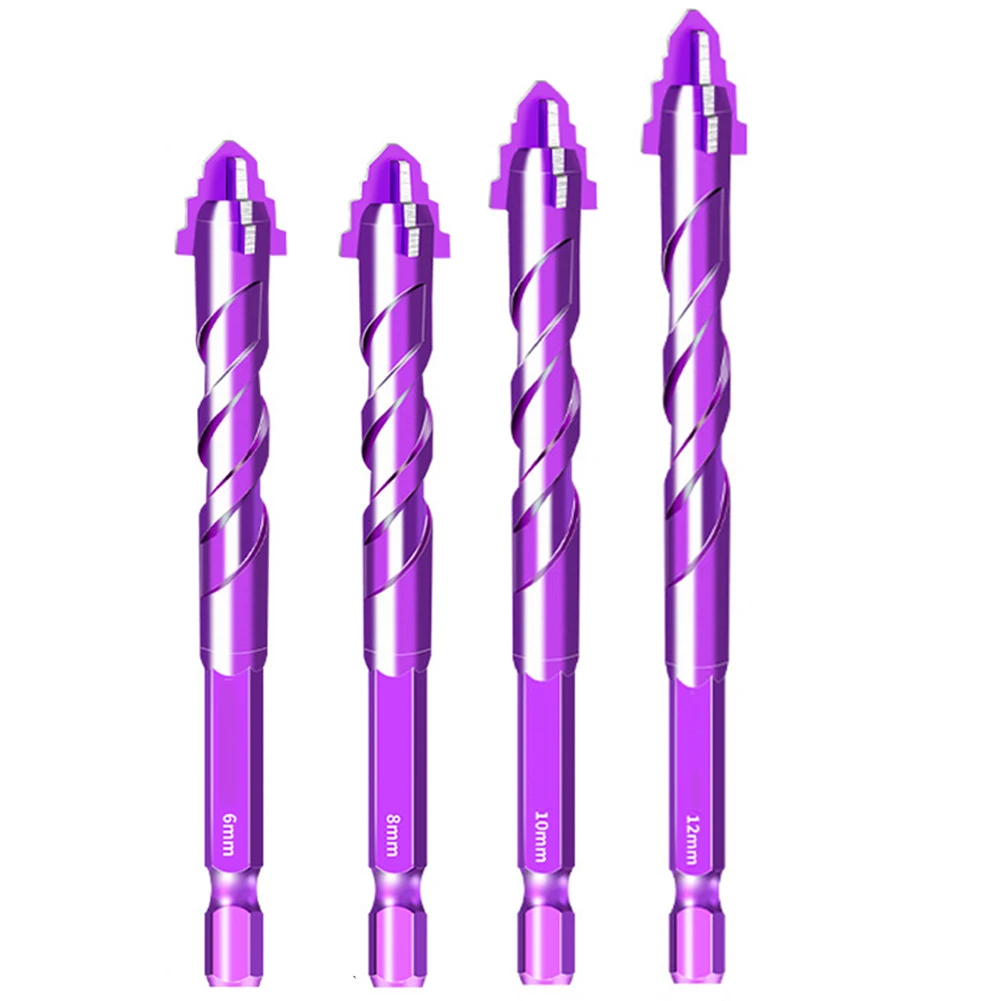 

1pc Eccentric Drill Bit Steel Alloy Four-Flute Glass Tile Punching Tile High-speed Rotation For Marble Granite Wood Drill Bit