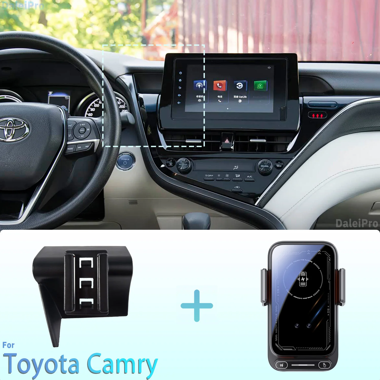 Projetado para toyota camry xv70 2021 2022 suporte de telefone carro montagem magnética detecção inteligente carregamento sem fio lançamento de um toq