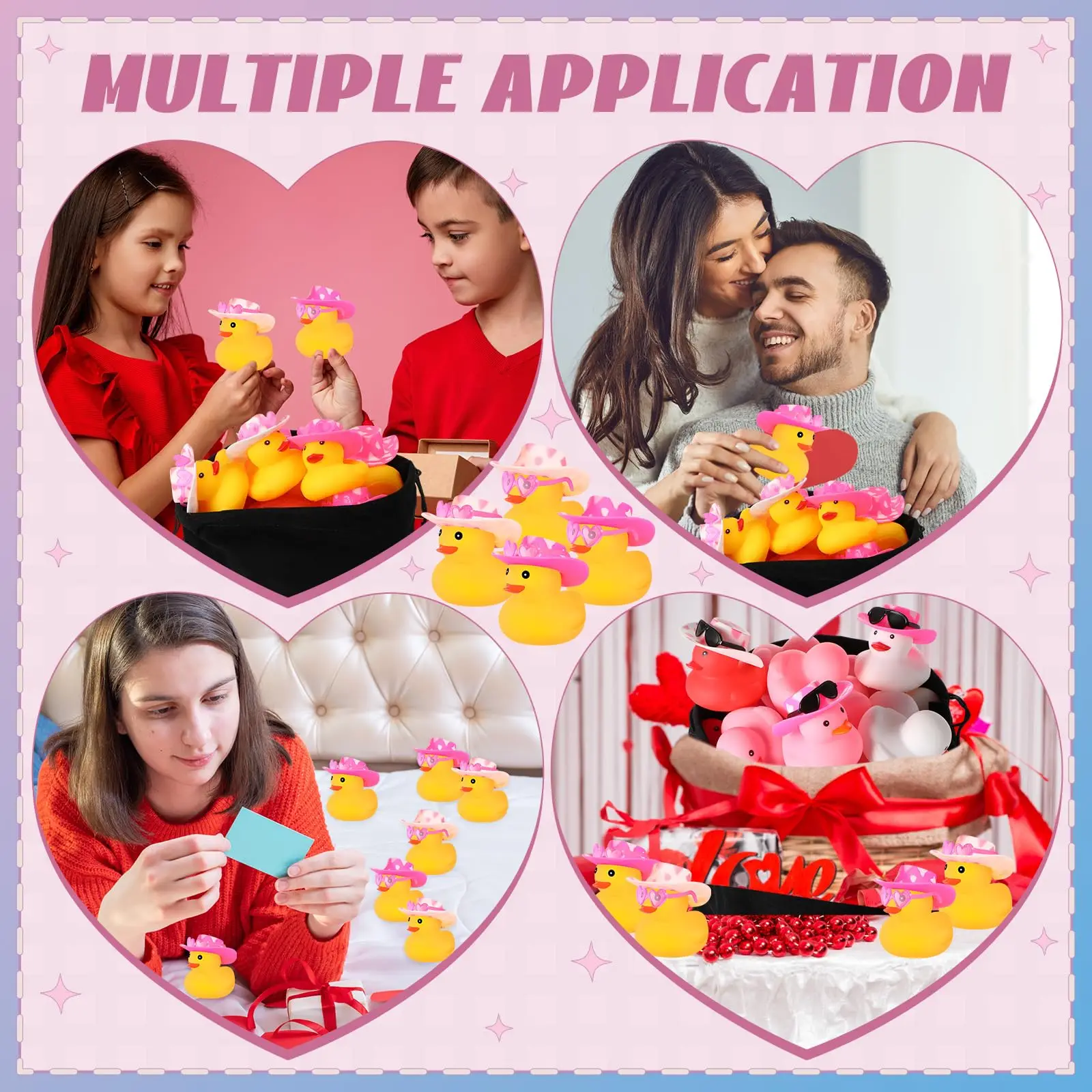 24/48 Stück Valentinstag Gummi enten 2 Zoll Mini Valentinstag Enten Bades pielzeug Party Dekor Urlaub Gummi enten