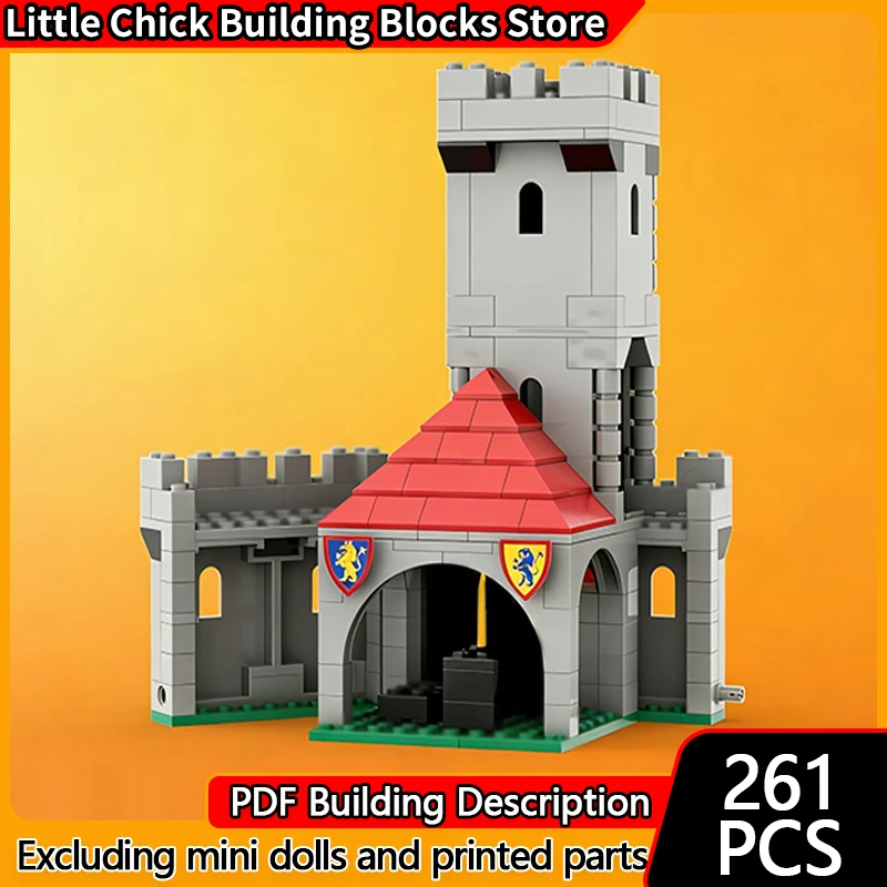 

Средневековый замок, модель MOC, строительные кирпичи, защита, разведывательная башня, модульная технология, детские праздничные подарки, сборные игрушки