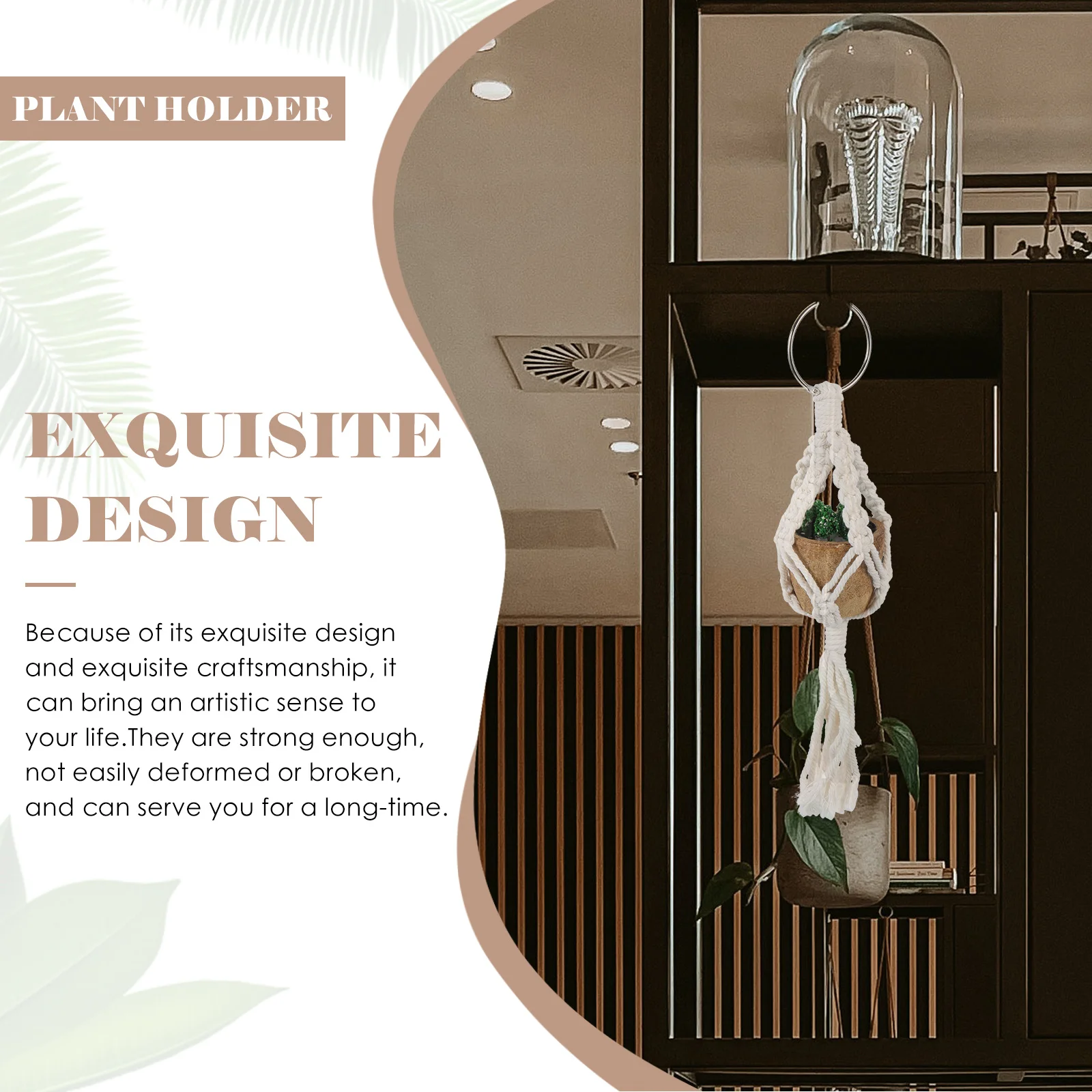 

3Pcs Macrame Plant Hanger Hanging Planter Basket Handmade Woven Cotton Rope Flower Pot Holder Indoor Wall Mount Decorative Plant