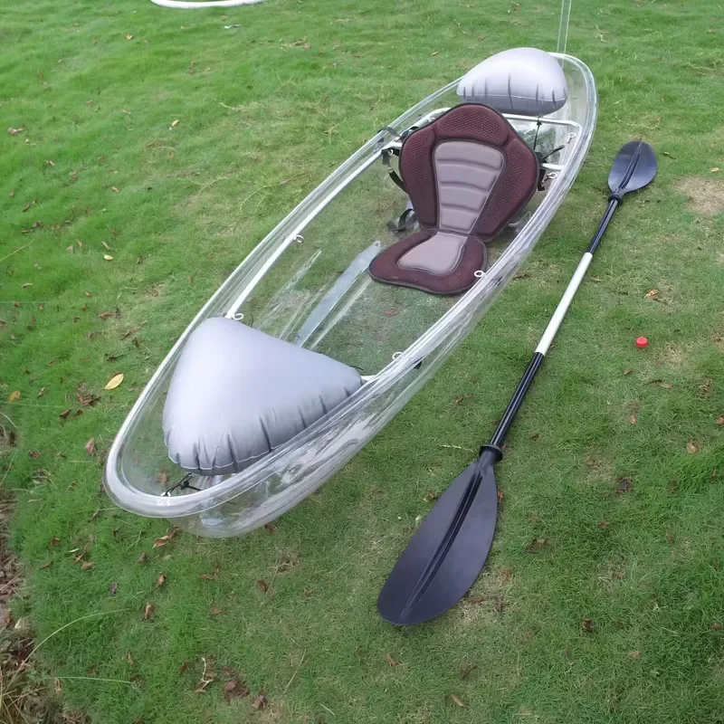 Vicking Wholesale Crystal clear Kayak Transparent Rowing Boat 11ft 2 Person Rowing PC Plastic Canoe for Sale