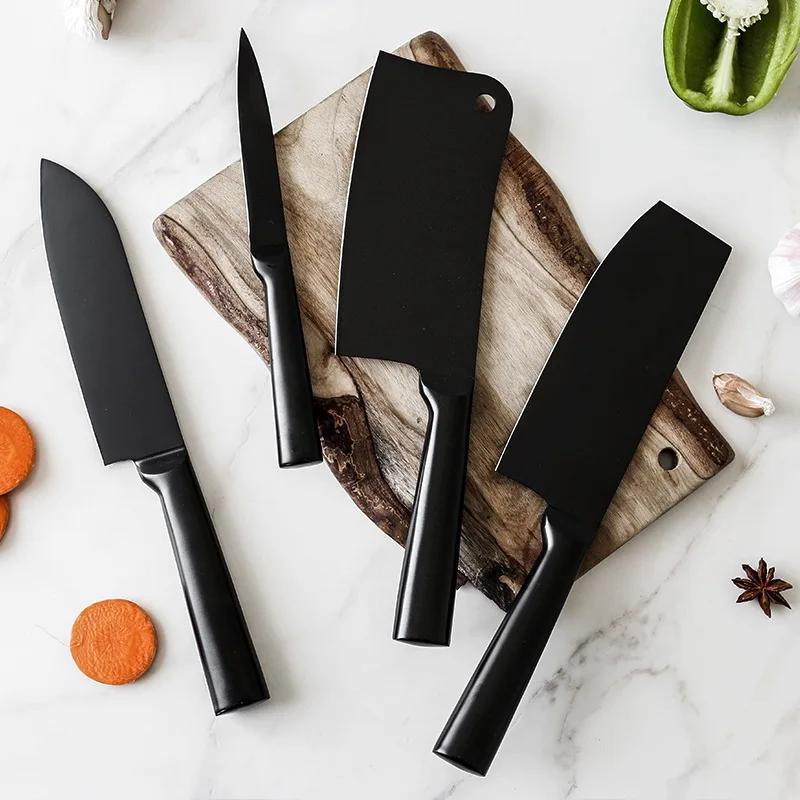 

Kichen Knife Set of 4 - Stainless Steel Chef Santoku Utility Chopping Boning Cleaver Knives Meat Fruit Vegetable Household Tools