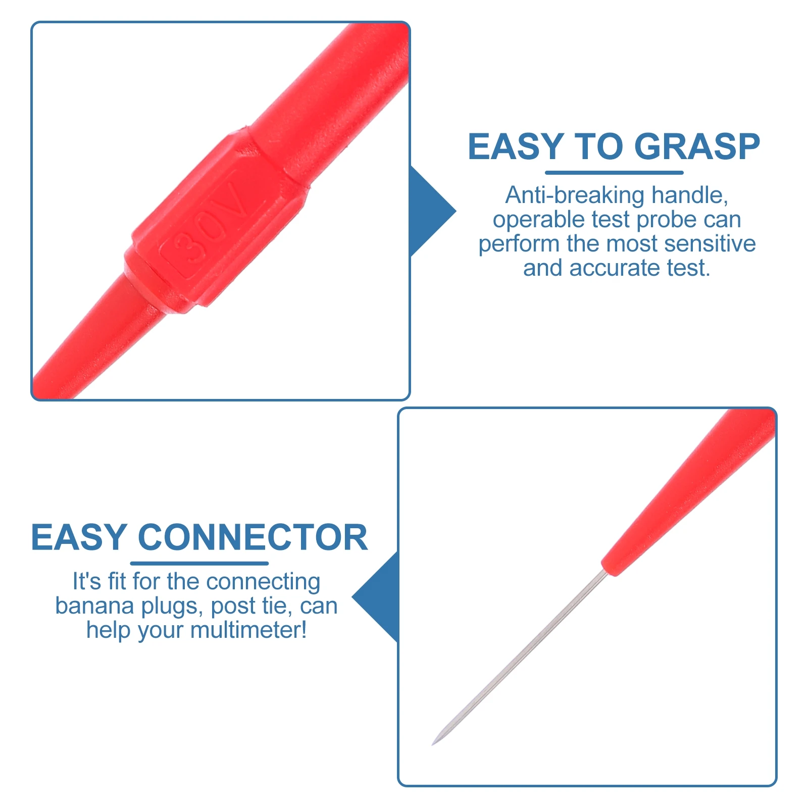 

6pcs Test Probe Back Pin Kit for Multimeter High Sensitivity Accuracy Anti-Breaking Handle Electrical Industrial Vehicle