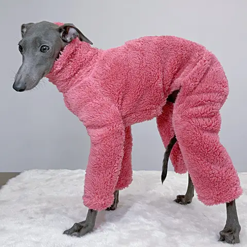 개를위한 겨울 Onesies 부드러운 강아지 옷 높은 목 따뜻한 이탈리아 그레이하운드 옷 Whippet/Mexican Hairless/Maltese