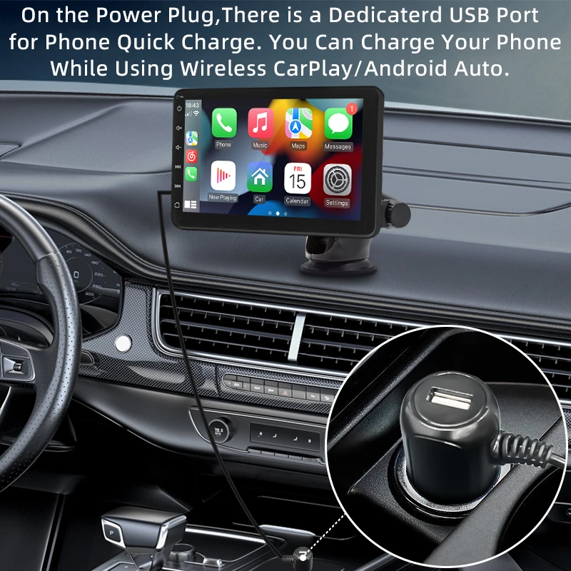 Hippcron 7inch Car Radio Multimedia Video Player Portable Stereo Wireless Carplay Android Auto For Universal 12-24V Autoradio image 4