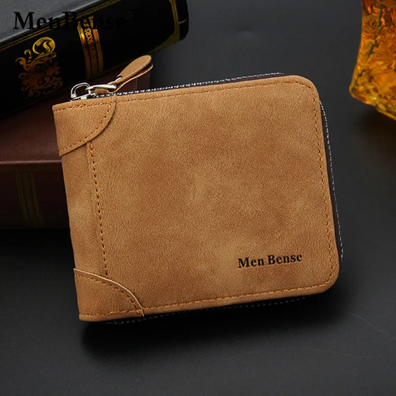 MenBense Genuine New men's wallet fashion matte men's multi-card coin purse for boyfriend card holder coin purse faux leather