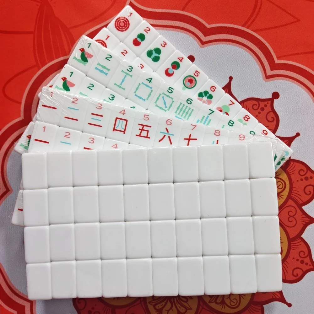 Clearance Acrylic White Single Layer American Mahjong Set Tiles Travel Mah Jongg Sets Luxury Mahjong for Friend Party Board Game