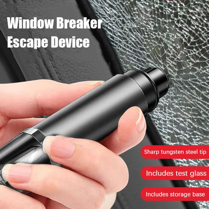 Portable Car Safety Hammer Emergency Window Glass Breaker Seat Belt Cutter High Hardness Tungsten Steel Rescue Tool JJ2744