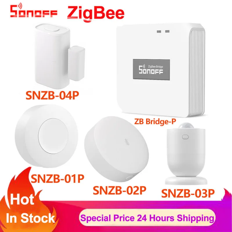 Sonoff Zigbee Bridge-P Zigbee 3.0 Gateway Hub SNZB-01P SNZB04P Temperature Humidity Door/Window Motion Sensor Smart Home eWelink