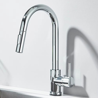 2025 New Chrome Kitchen Faucet, Deck Mount Pull-Out Spout Kitchen Sink Mixer Faucet, Single Handle Spray Spout, Mixer Faucet