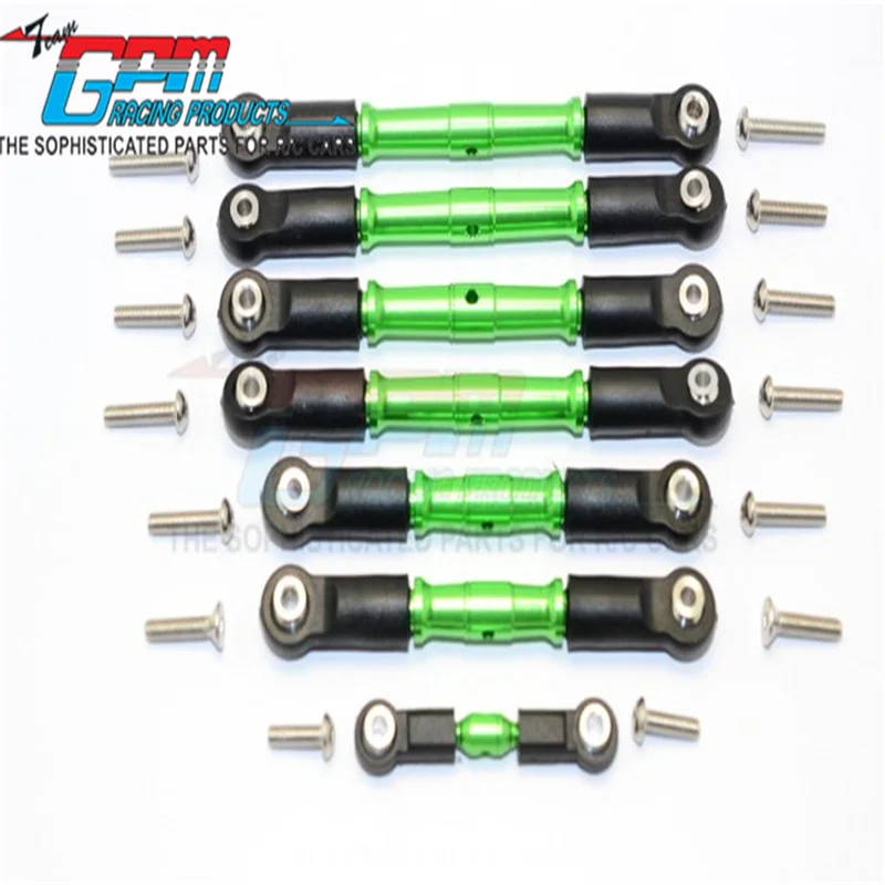 Tenditori in alluminio GPM completi con estremità a sfera in plastica-SET 7 pezzi per aggiornamento TRAXXAS 1/10 SLASH 4 x4/TELLURIDE