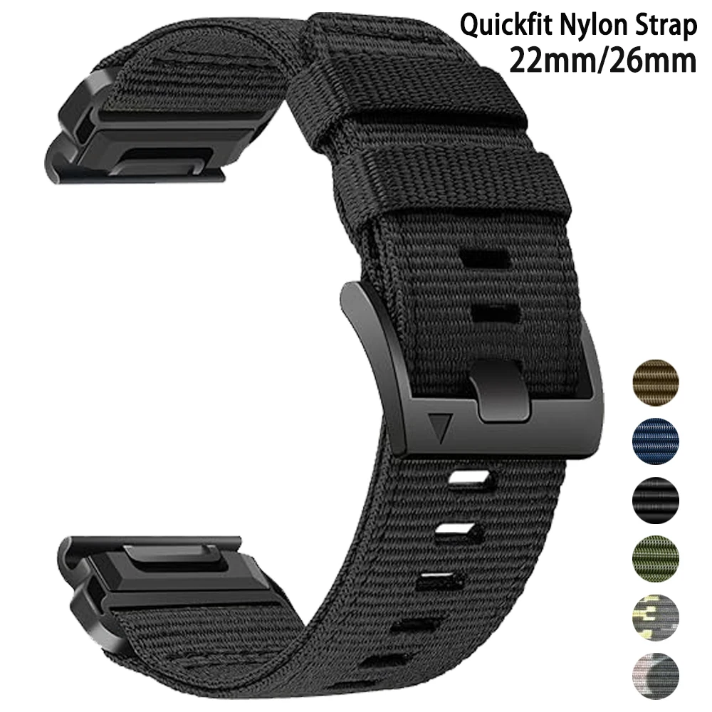 22 mm 26 mm Nylonarmband für Garmin Tactix 8 AMOLED 7 Pro Delta Bravo Armband Fenix 8Pro E 7 7X 6 6X 5X QuickFit geflochtenes Armband