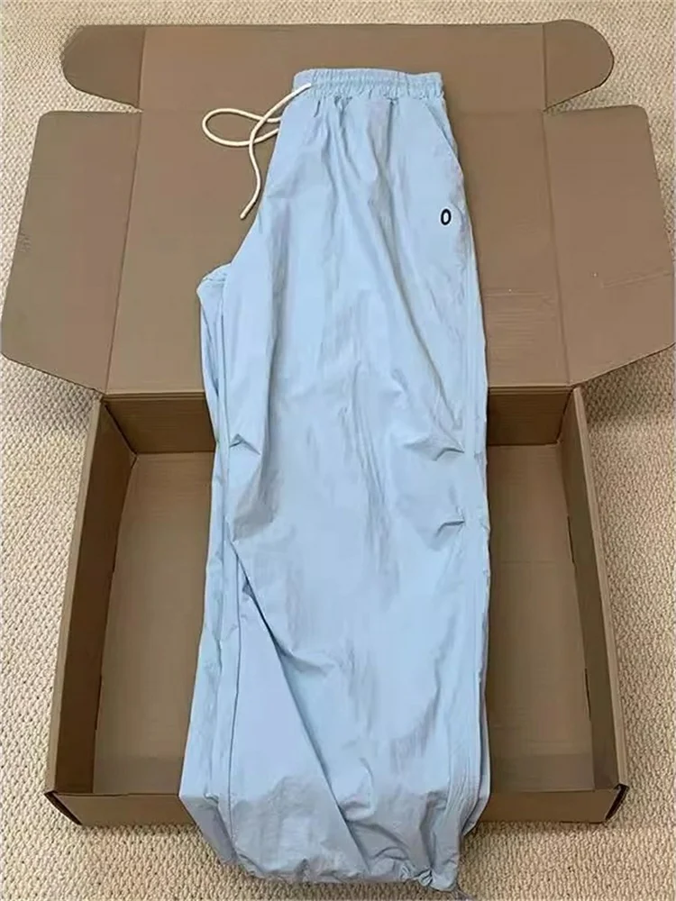 

Face Ice Blue Folded Sensation Paratrooper Pants Thin Outdoor Tee-Proof Qui Dry Sports Pants Youth Leisure Straight Leg T...