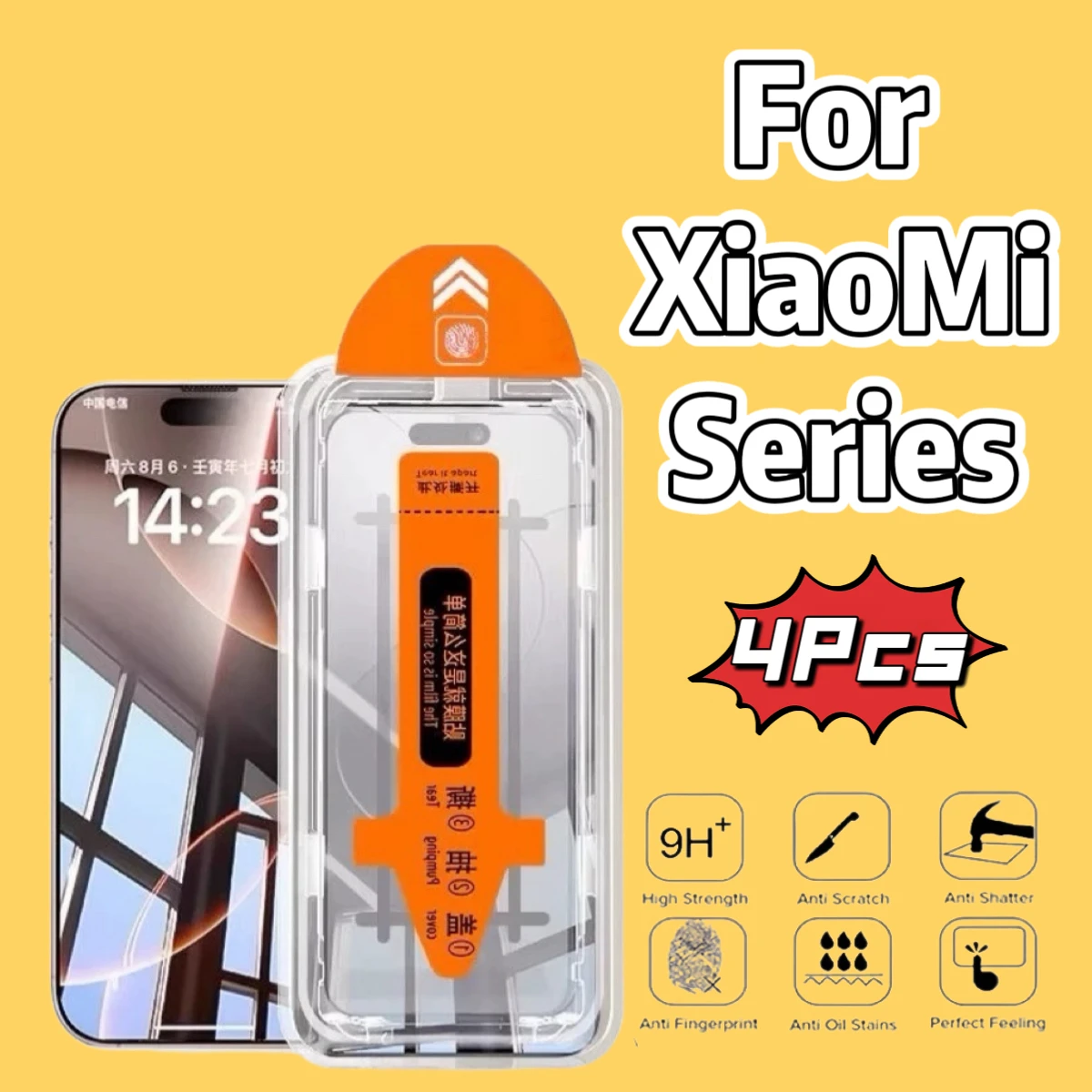 

Screen Protector For Xiaomi HD Tempered Glass Bubble Free Dustproof Easy Install 4Pcs