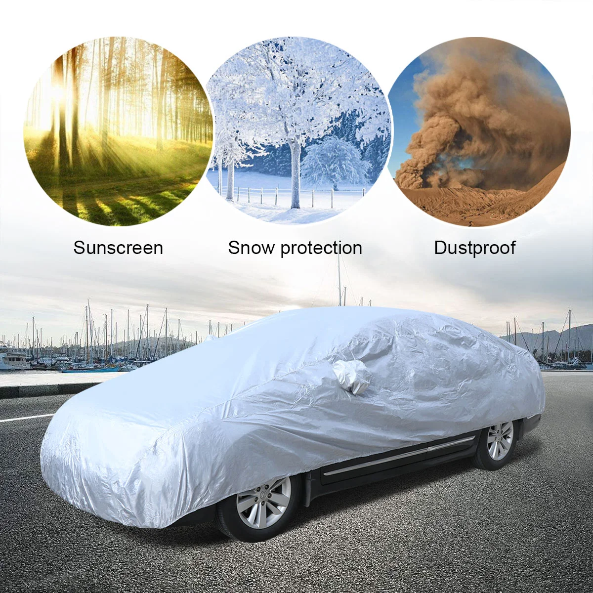 

Car Front Wndow Cover/Full Cover Sun Shade Protector Outdoor Wind Dust Snow Rain Protective Cover Auto Accessories Styling