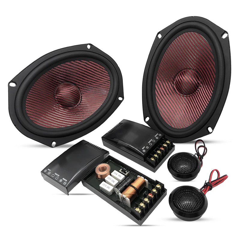 Factory Nominal Power 100W*2 6X9inch 2-Way Component Car Audio Speakers sets with 2*woofers & 2* tweeters & 2*crossovers