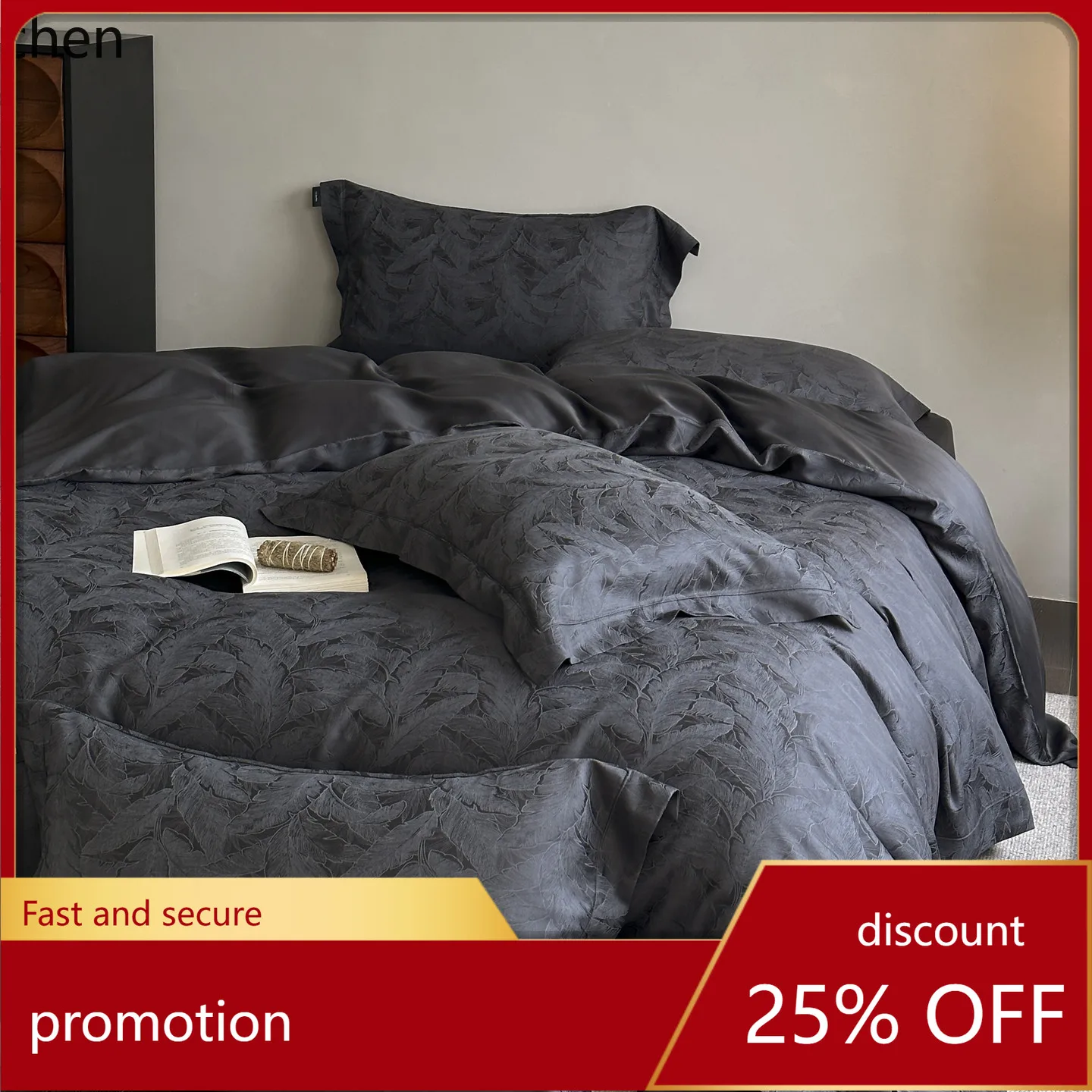 

YFY long-staple cotton jacquard four-piece bedding set - 100% cotton duvet cover, luxurious and premium bed linen