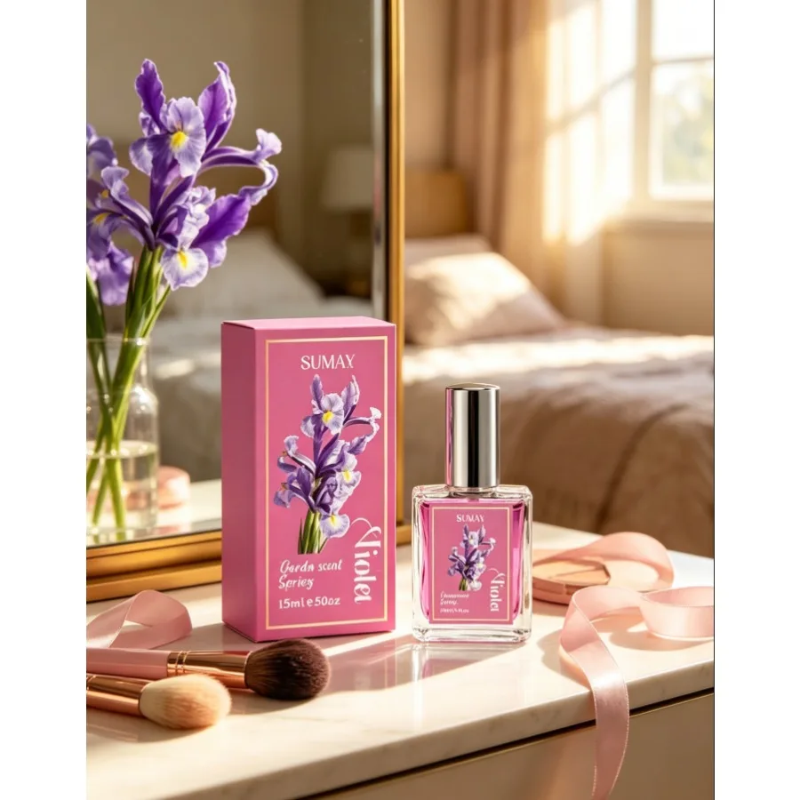 

15ml Violet Fragrance Spray for Women Pump-type Deodorizing Spray Portable Long-lasting Compact Daily Deodorizing Spray