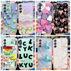 For Samsung Galaxy M15 5G Case SM-M156B Luxury Marble Clear Silicone Soft TPU Phone Cover For Samsung Galaxy F15 5G