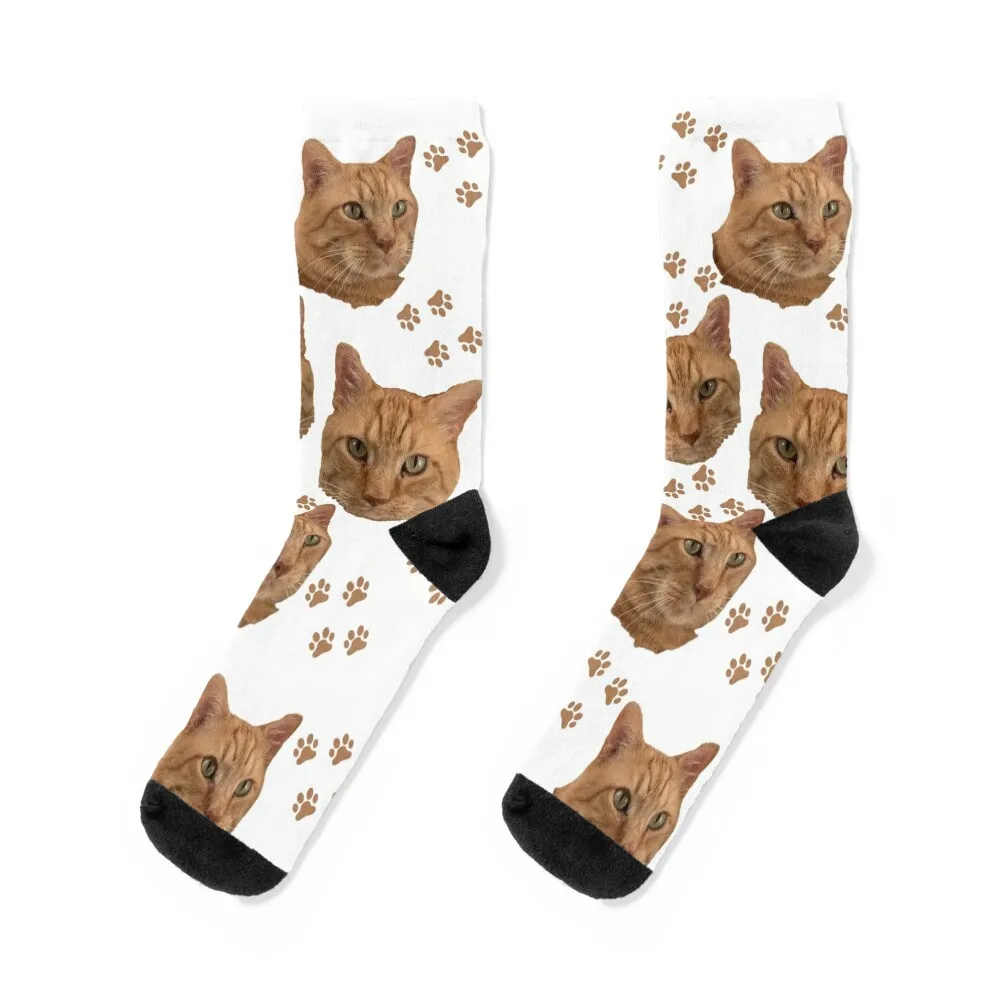 

Jonesy Paws orange cat tabby rusty kitty Socks luxury Thermal man winter Male Socks Women's