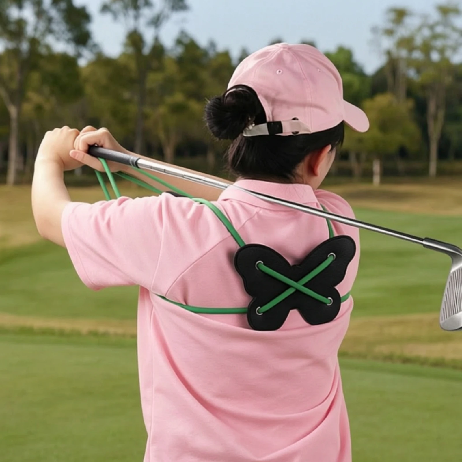 Golf Core Rotation Coach Adjustable Golf Swing Posture Correction Coach Thoracic Rotation Training Aid Compact Portable