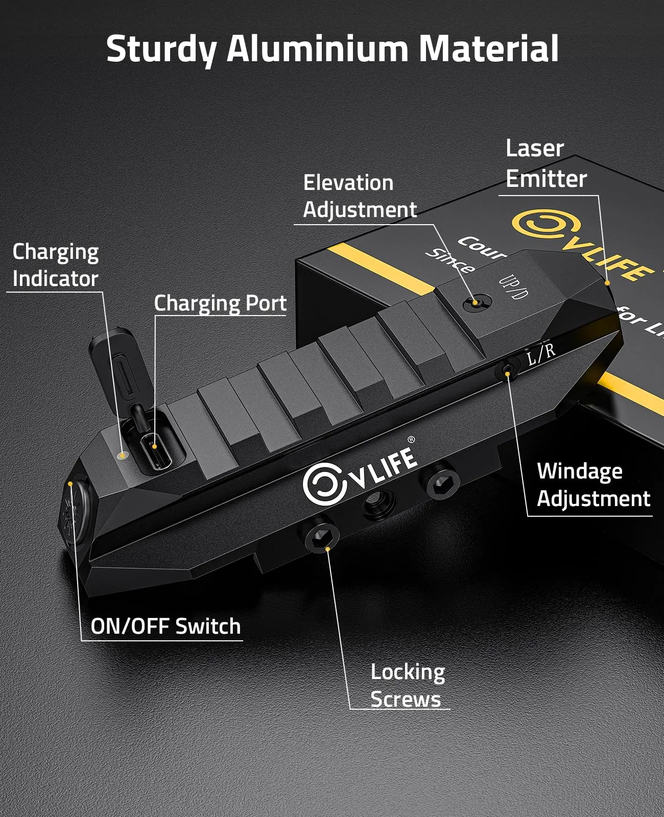 CVLIFE البصر بالليزر الأخضر للبندقية التكتيكية القابلة لإعادة الشحن رؤية الليزر مع وضع ستروب ل 21 مللي متر Picatinny السكك الحديدية الألومنيوم #5