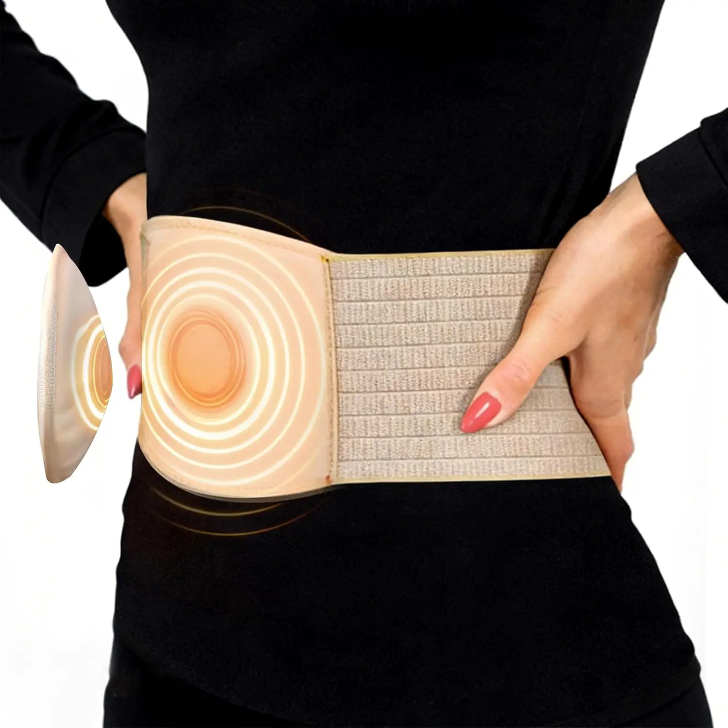 

Hernia Belt for Women & Men, Umbilical Support with Compression Pad, Adjustable Abdominal Binder, Size L 37-42 Inches