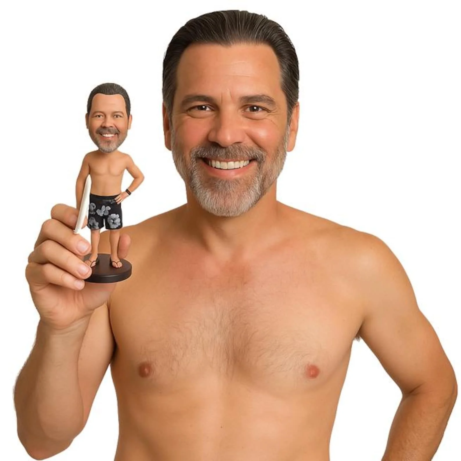 Handmade Clay Figure Bobblehead Personalised From Photo For Him Her With Sculpted Face Detail And Likeness Finish Style Touch