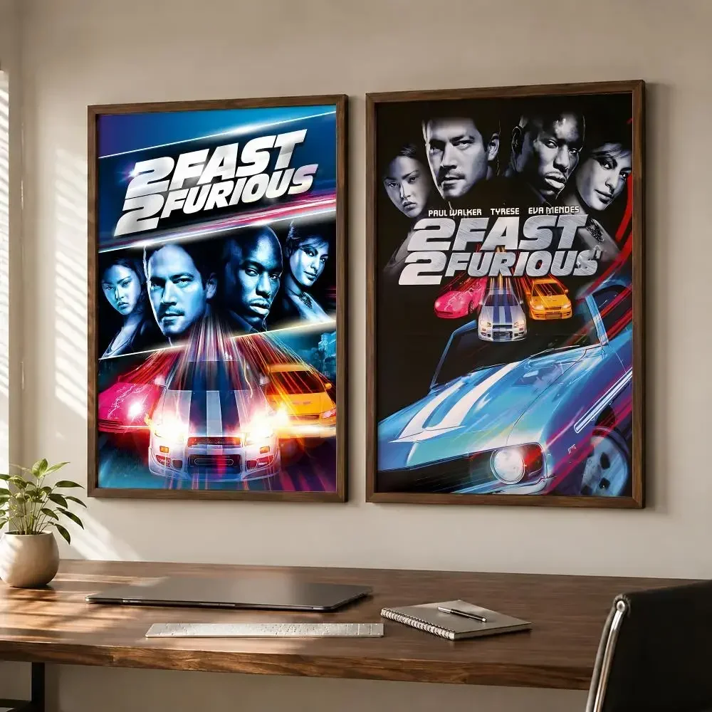 High-Speed Action Movie Franchise Fast & Furious Poster Self-adhesive Waterproof Paper Sticker Wall Decor