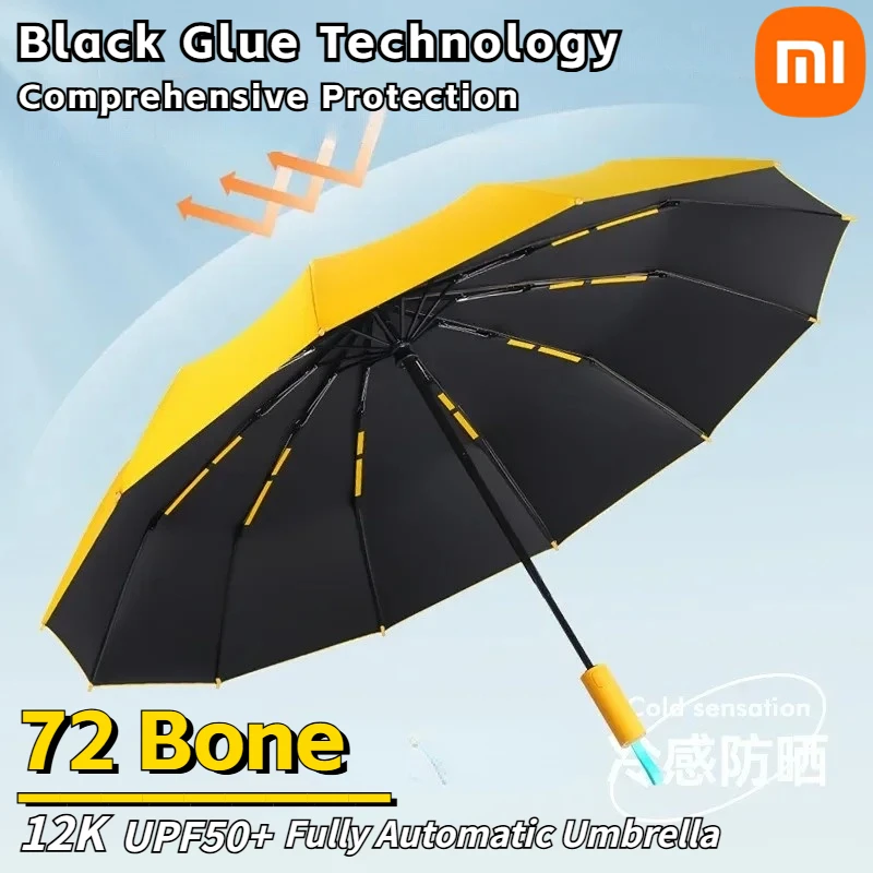 Xiaomi 72 Bone Fully Automatic Umbrella Sun UV Protection Rain Umbrella Folding Umbrella Windproof Strong for Men Women Outdoor