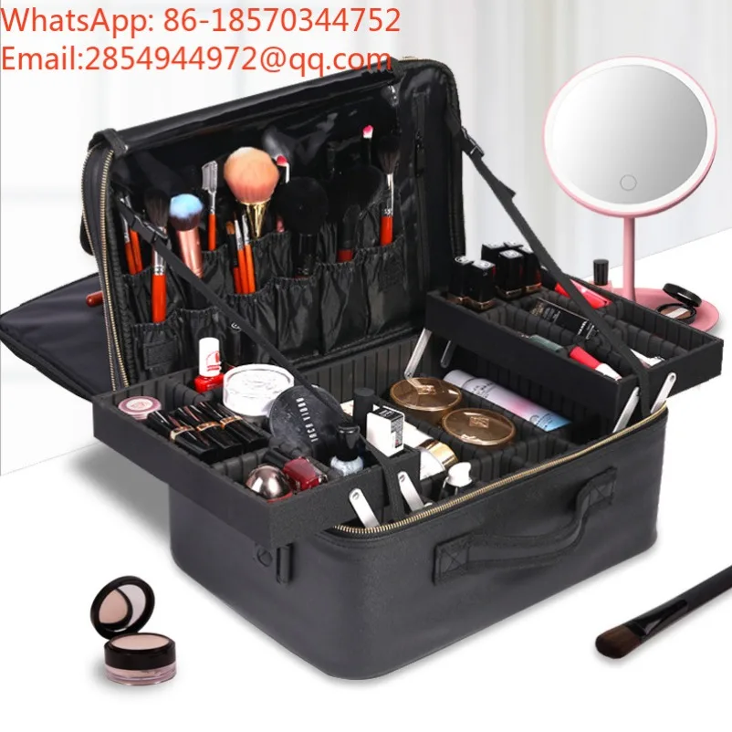 New Large Capacity Professional Baffle Storage Cosmetic Bag and Makeup Portable Nail Embroidery Toolbox
