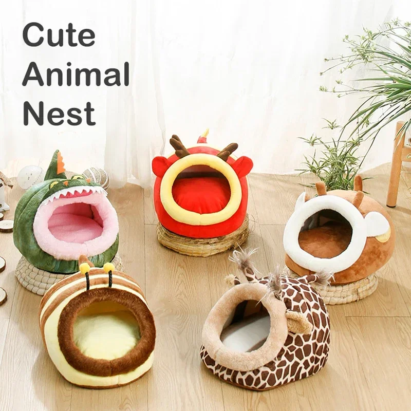 Small Animal Nest Guinea Pig House Hamster Cotton Cage Winter Soft Warm Pet Bed For Rodent Guinea Pig Rat Hedgehog Pet Supplies